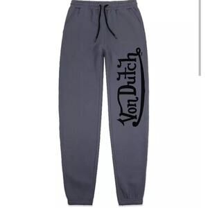 NWT Von Dutch Sweatpants Mens Medium Joggers Dirty Blue